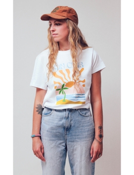 T-shirt Sun Club ivoire femme