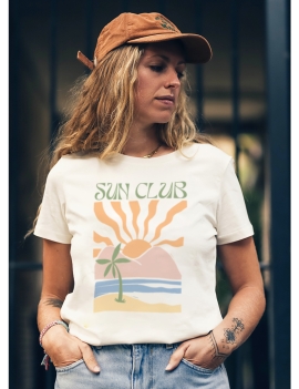 T-shirt Sun Club ivoire femme