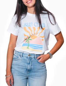 T-shirt Sun Club ivoire femme