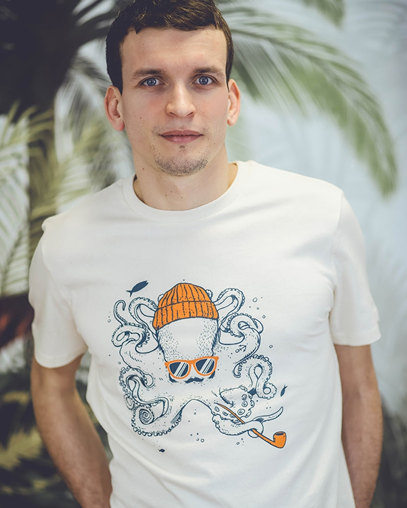 T-shirt octopus Beige