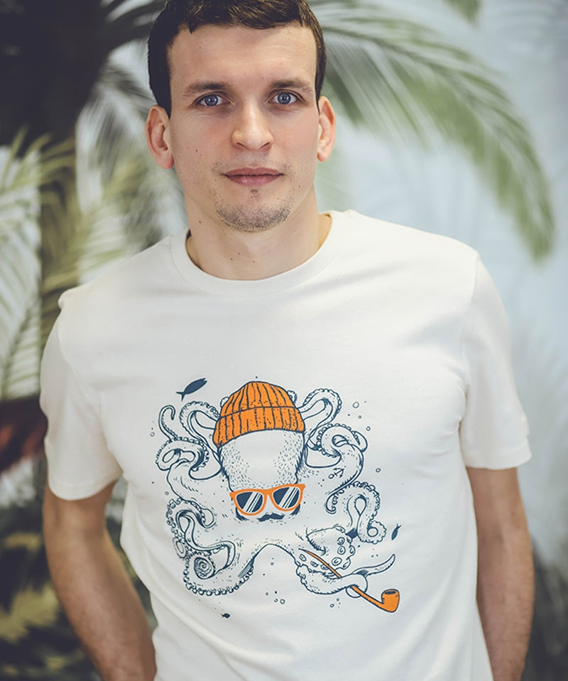 T-shirt octopus Beige