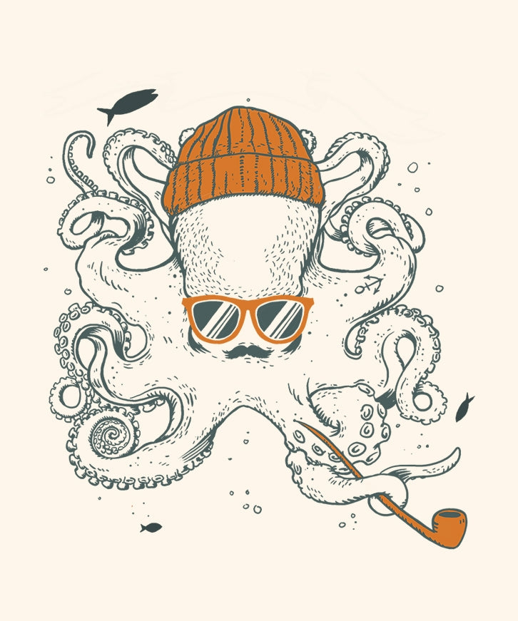 T-shirt octopus Beige