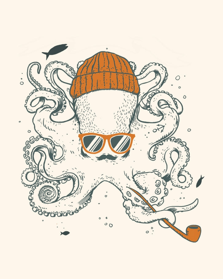 T-shirt octopus Beige