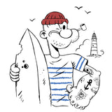 T-shirt Popeye Surfeur