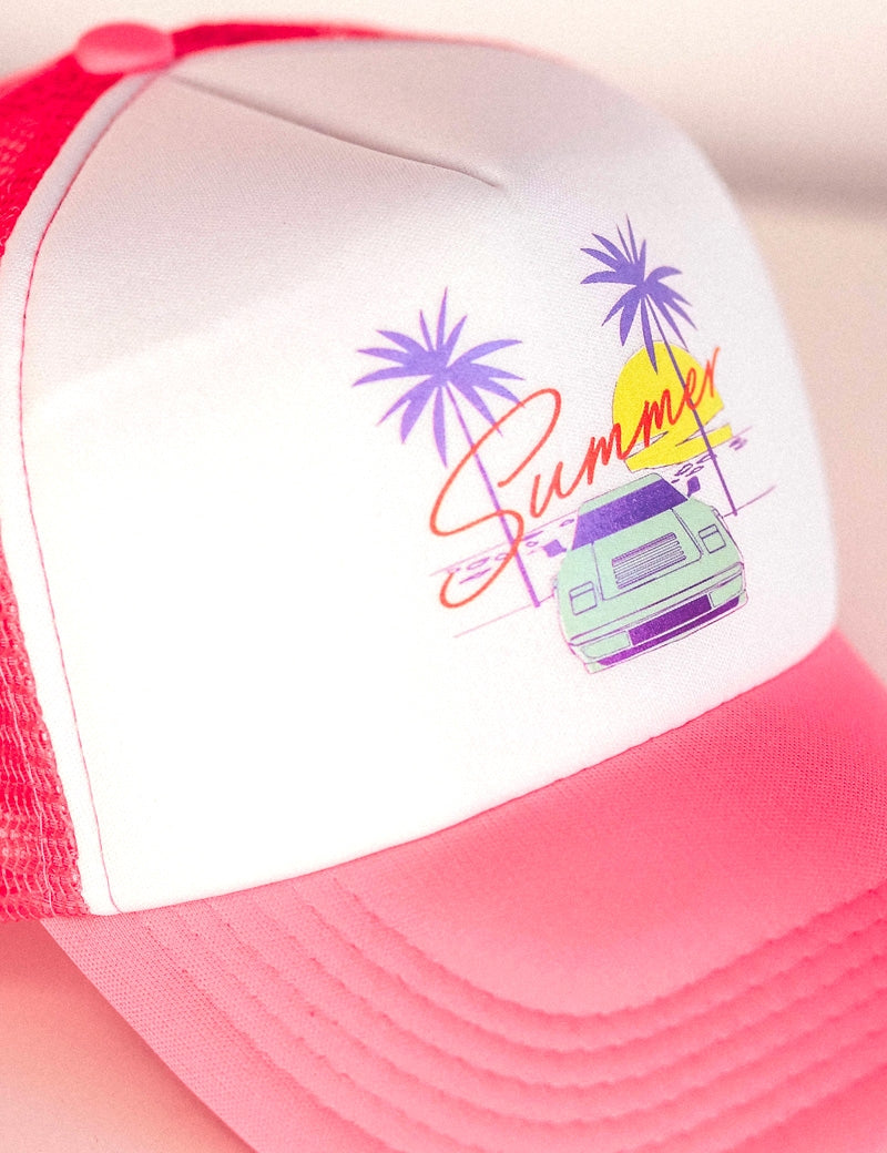 Casquette Summer rose/blanc