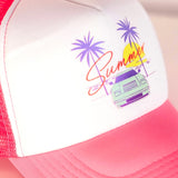 Casquette Summer rose/blanc