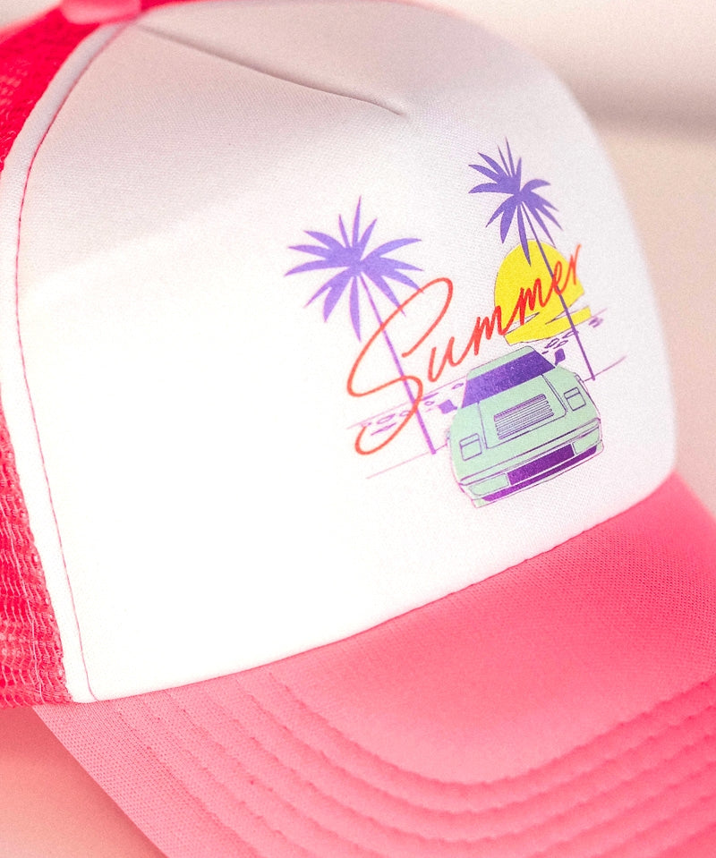 Casquette Summer rose/blanc