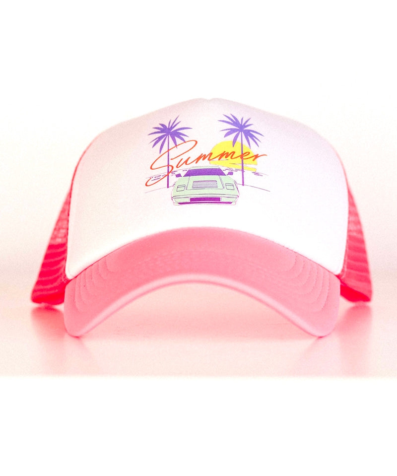 Casquette Summer rose/blanc