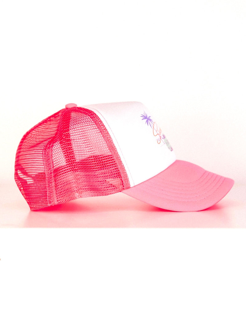 Casquette Summer rose/blanc