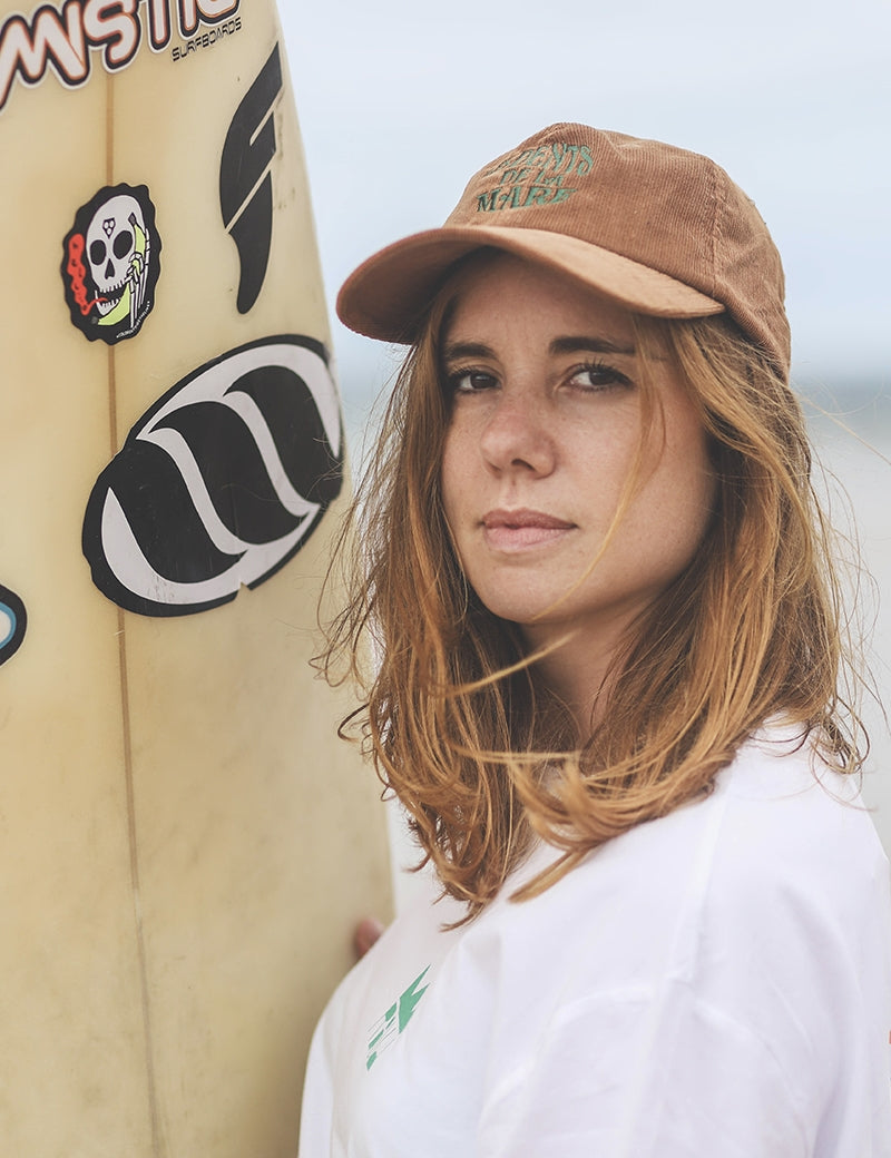 Casquette velours camel