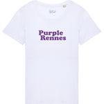 T-shirt Purple Rennes femme blanc col rond
