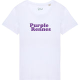 T-shirt Purple Rennes femme blanc col rond