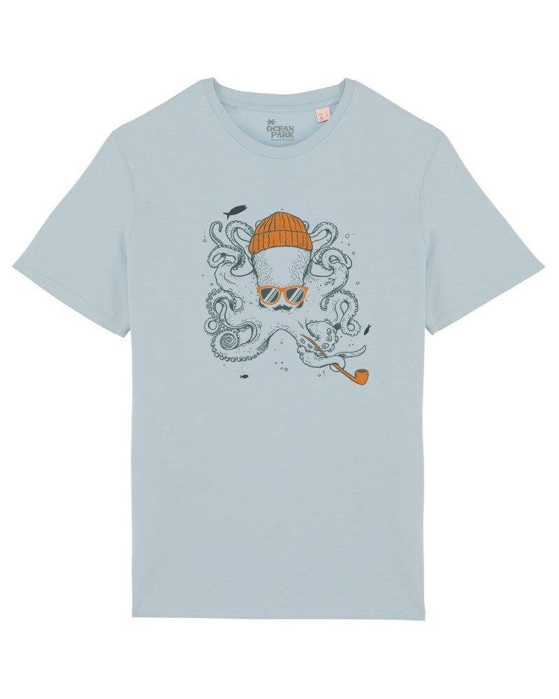 T-shirt octopus bleu clair