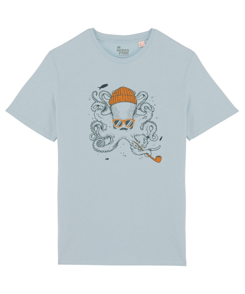 T-shirt octopus bleu clair