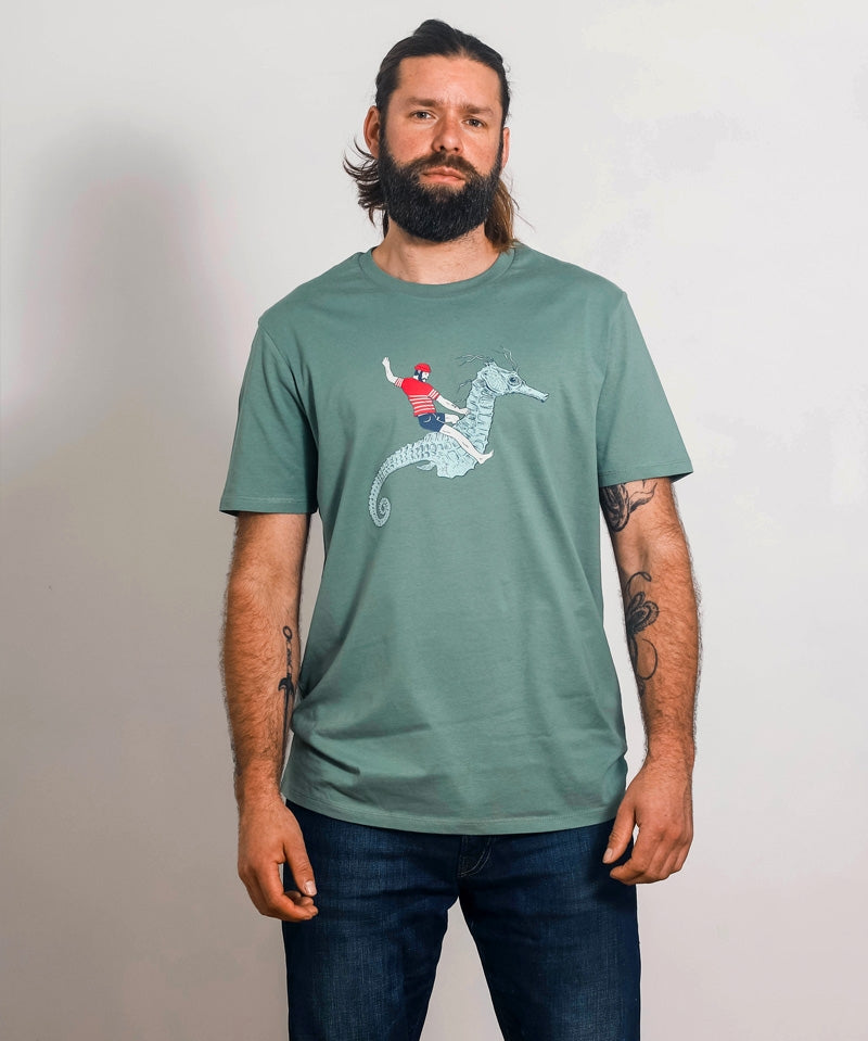 T-shirt Hippocampe Vert homme