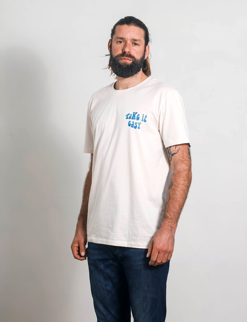 T-shirt Take it Easy white homme