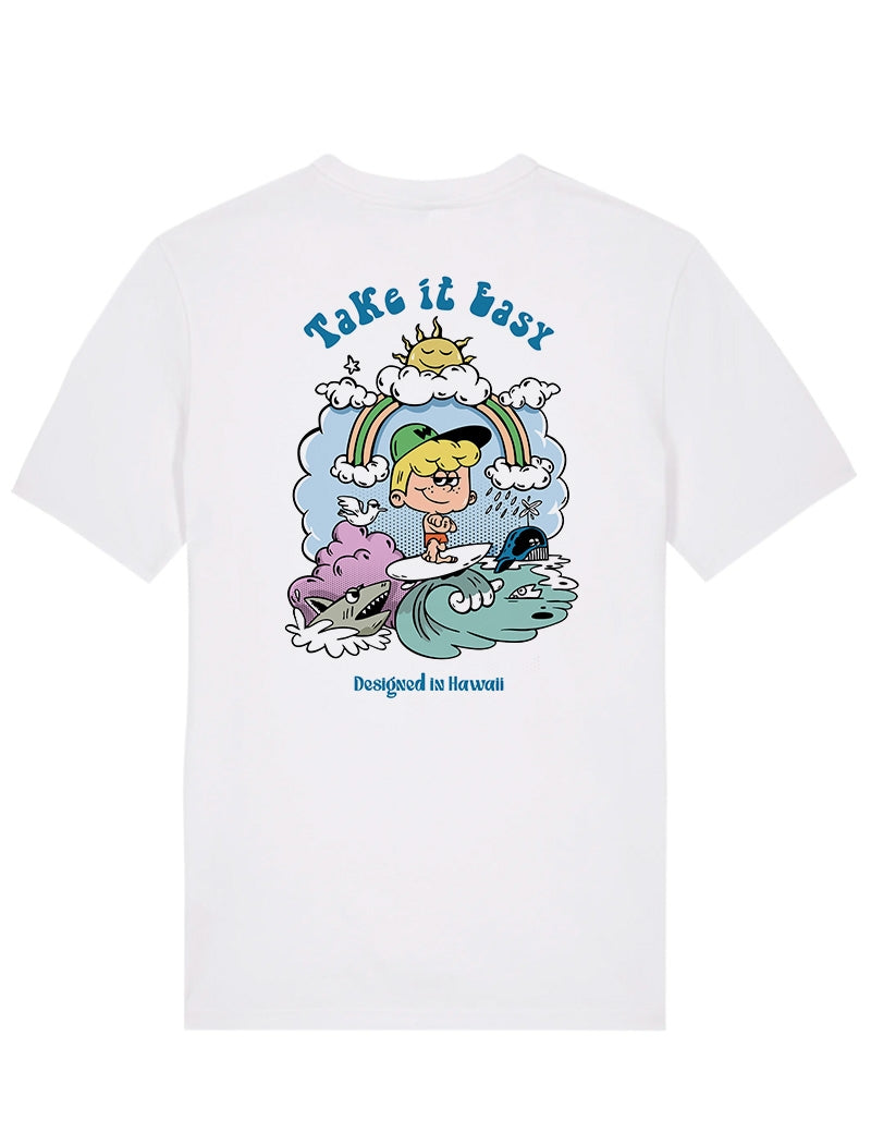T-shirt Take it Easy white homme