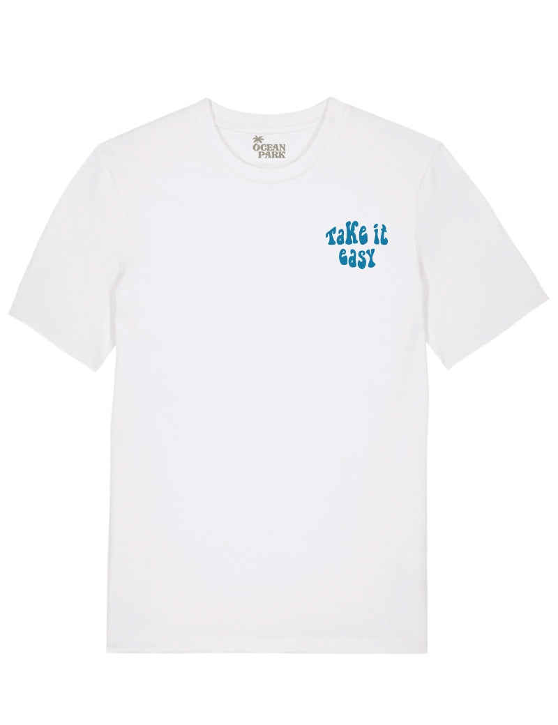 T-shirt Take it Easy white homme